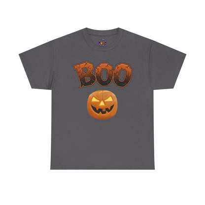 Halloween Boo T-Shirt | Spooky Season Heavy Cotton Tee, Cute Ghost Fall Apparel, Unisex Trick or Treat Top, Pumpkin Patch Outfit