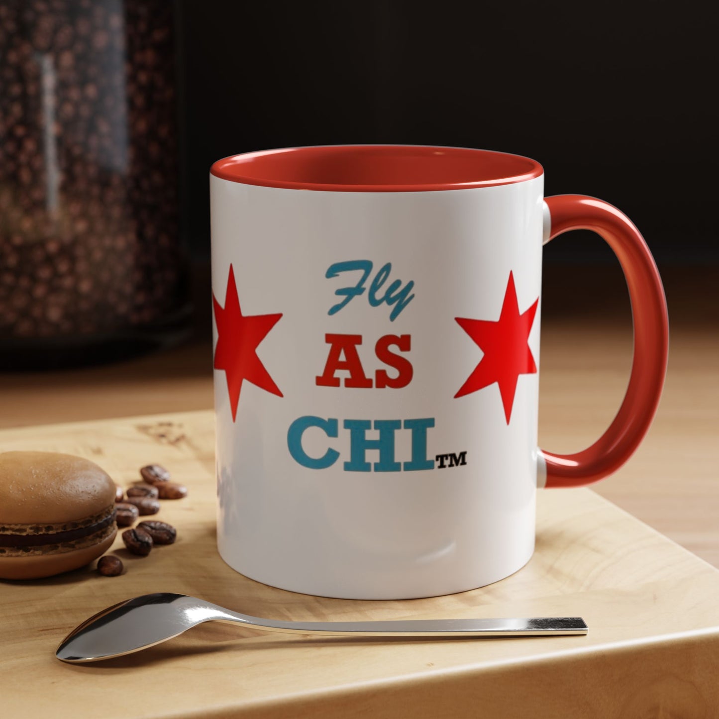 Fly As Chi Coffee Mug with Bold Typography, Perfect for Chicago Lovers, Unique Gift, Travel Mug, Fun Office Décor, Everyday Use