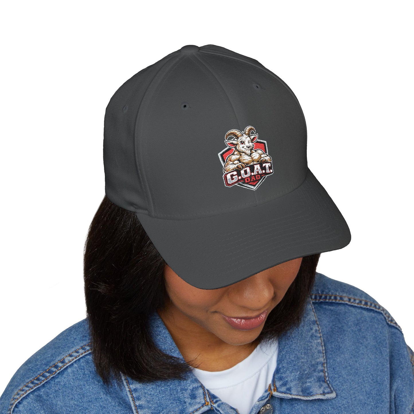 GOAT DAD Embroidered Cap — Classic Structured Baseball Hat