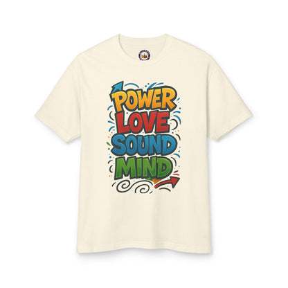 Power Love Sound Mind T-Shirt | Retro Colorful Graphic Tee