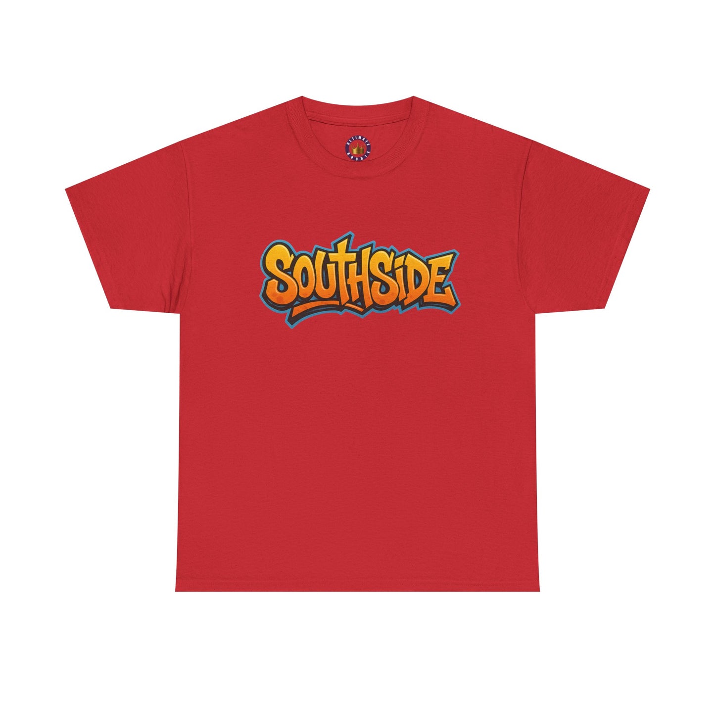 Southside Graffiti Tee — Urban Streetwear T-Shirt with Bold Orange Logo