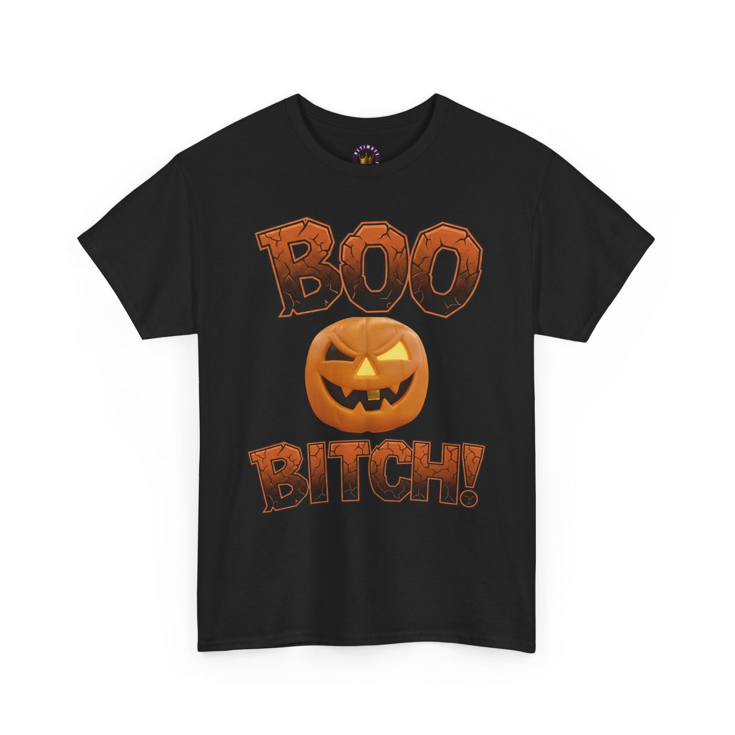 BOO BITCH! Halloween Ghost T-Shirt | Funny Spooky Season Tee | Adult Humor Sarcastic Graphic Shirt | Unisex Heavy Cotton Top
