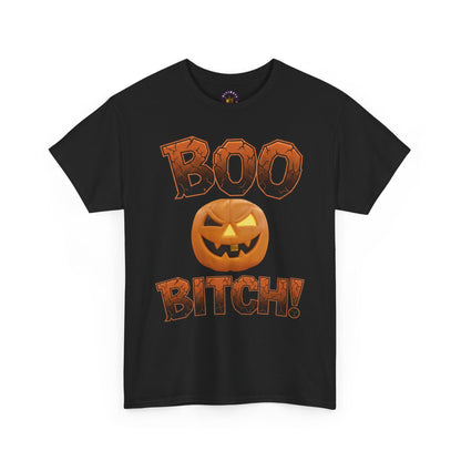 BOO BITCH! Halloween Ghost T-Shirt | Funny Spooky Season Tee | Adult Humor Sarcastic Graphic Shirt | Unisex Heavy Cotton Top