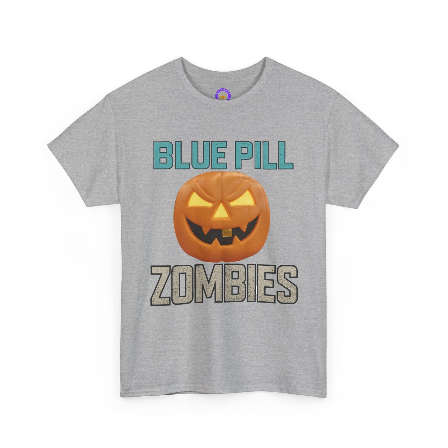 Blue Pill Zombies Tee | Halloween Zombie Tee, Funny Pumpkin Shirt, Unisex Heavy Cotton Tee, Party Apparel, Spooky Gift Idea, Fall Festivities