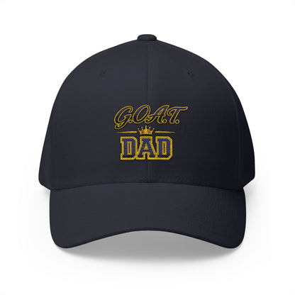 GOAT Dad Embroidered Baseball Cap — Crowned Best Dad Gift