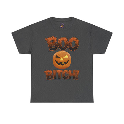 BOO BITCH! Halloween Ghost T-Shirt | Funny Spooky Season Tee | Adult Humor Sarcastic Graphic Shirt | Unisex Heavy Cotton Top
