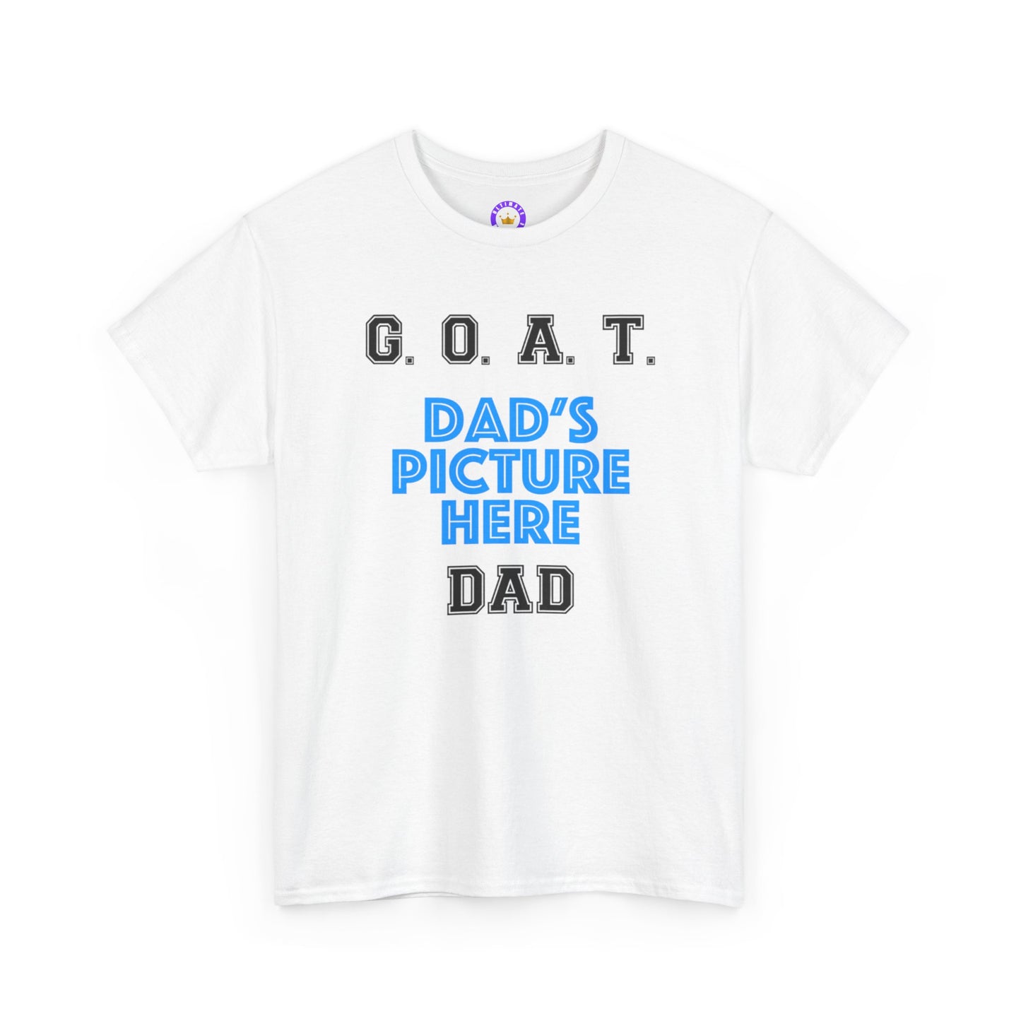 G.O.A.T. DAD Customizable  T‑Shirt | With Dad's Picture, Personalized Father's Day Tee