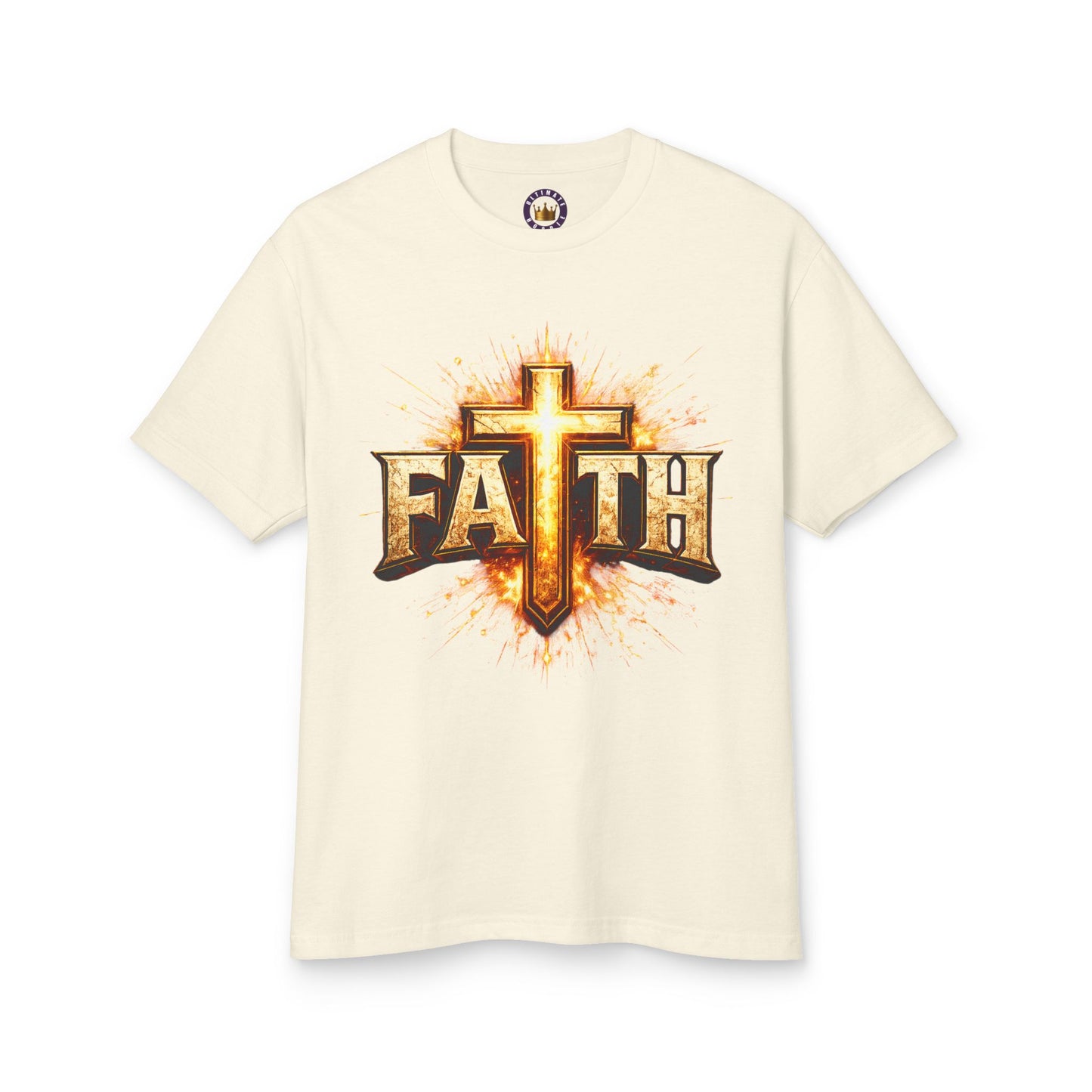 FAITH BREASTPLATE  | 100% COTTON HEAVYWEIGHT, DISTRESSED PRINT, FADED TONE TEE