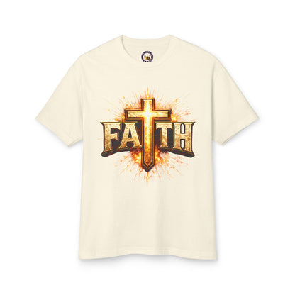 FAITH BREASTPLATE  | 100% COTTON HEAVYWEIGHT, DISTRESSED PRINT, FADED TONE TEE