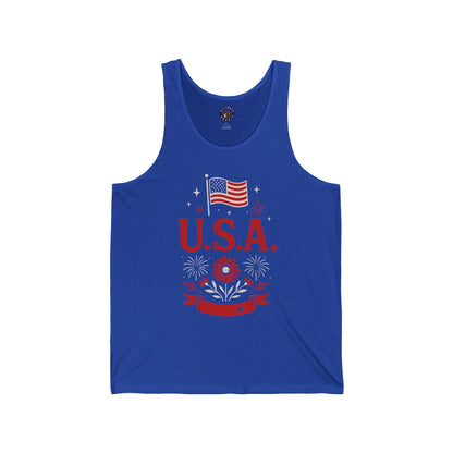 USA Flag Tank Top — Patriotic Fourth of July Sleeveless Shirt