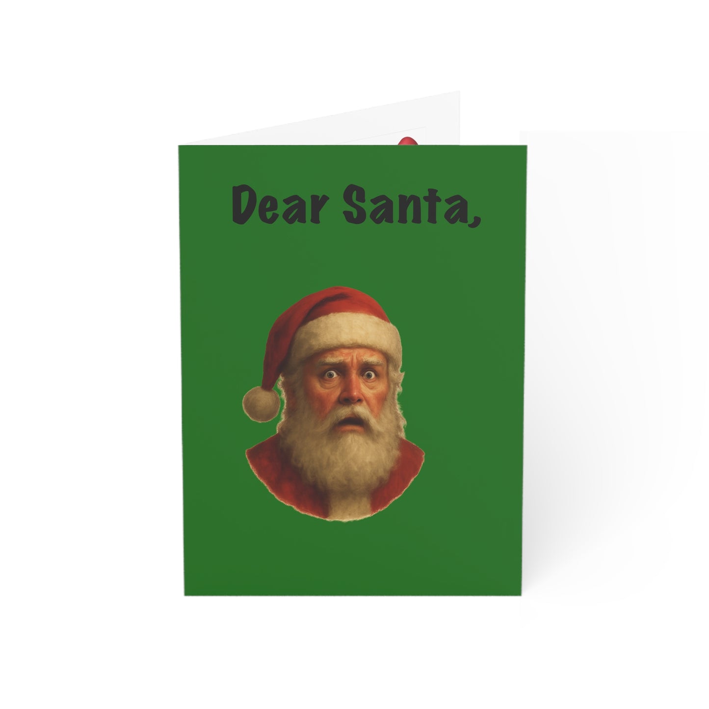 Dear Santa Vintage Portrait Greeting Card | Christmas Holiday Card