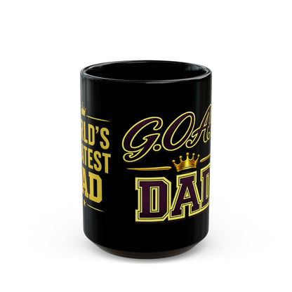 GOAT Dad Black Mug — World's Best Dad Coffee Cup (11oz/15oz)