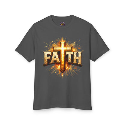 FAITH BREASTPLATE  | 100% COTTON HEAVYWEIGHT, DISTRESSED PRINT, FADED TONE TEE