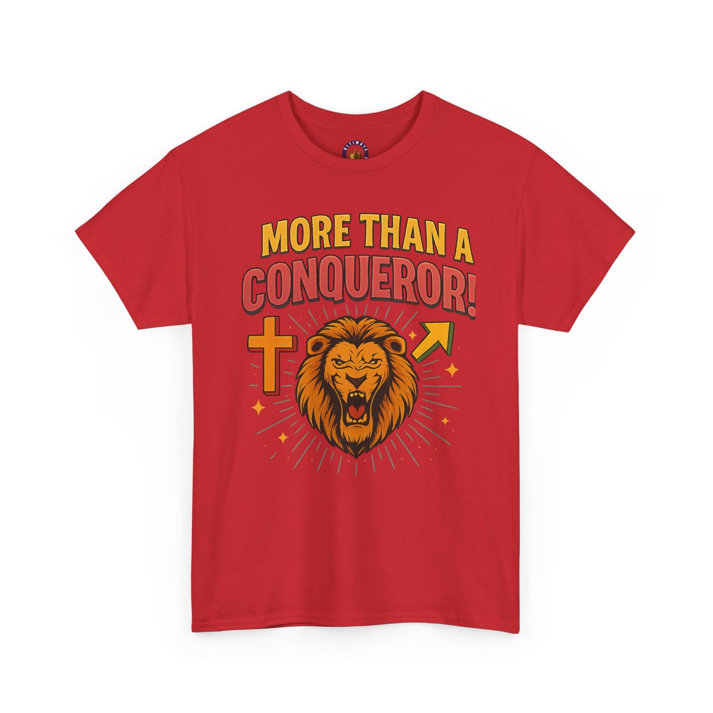 More Than Conqueror Lion Tee | Unisex Cotton Shirt, Motivational Tee, Inspirational Apparel, Christian Gift, Lion Graphic T-Shirt