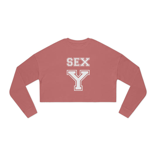 Cropped Sweatshirt with 'SEX' Print, Trendy Women's Crop Top, Casual Fashion, Gift for Her, Cute Lounge Wear, Everyday Style