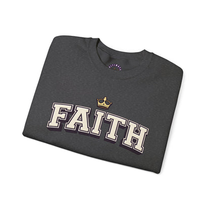 Faith Unisex Crewneck Sweatshirt | Classic Varsity Lettering Pullover