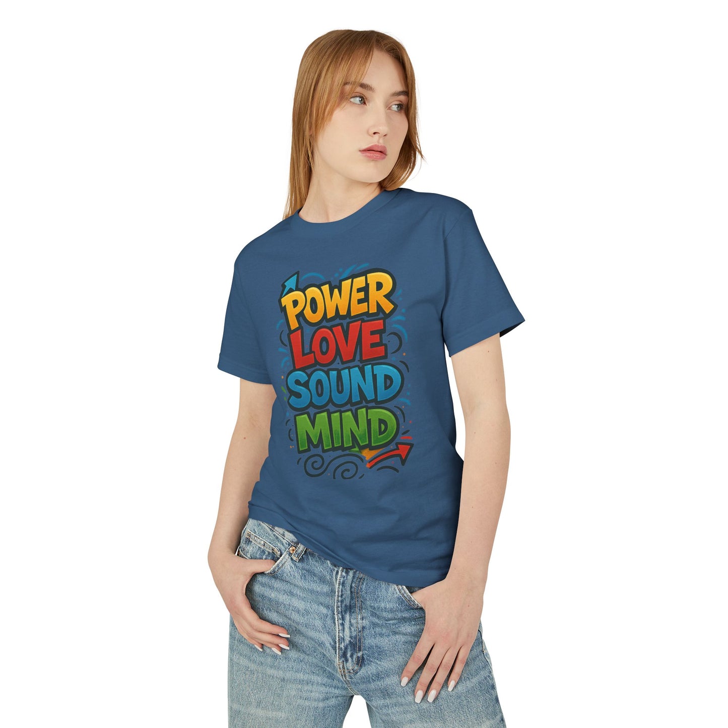 Power Love Sound Mind T-Shirt | Retro Colorful Graphic Tee
