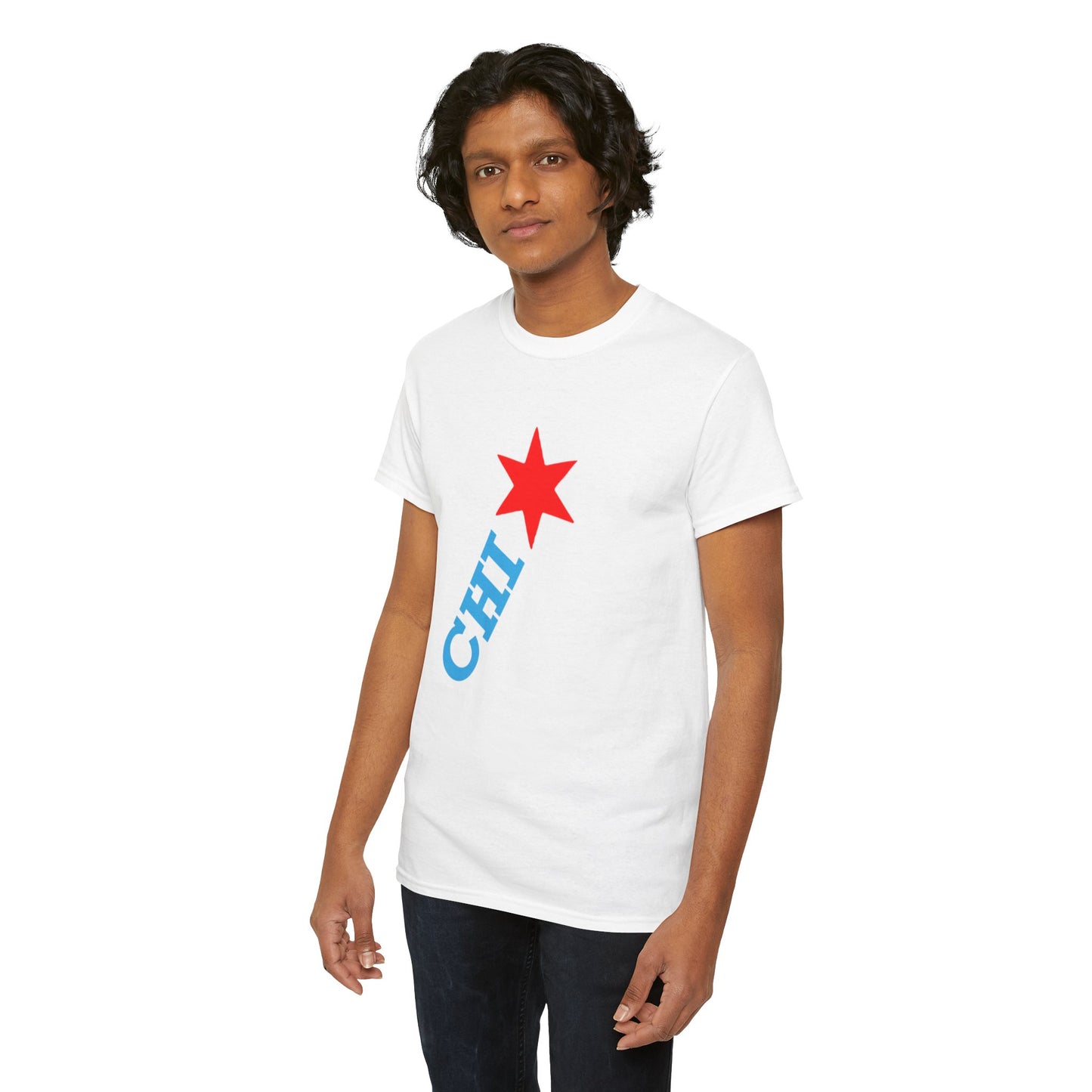 CHI Star T‑Shirt | Chicago  Diagonal Red Star & Tee