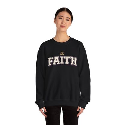 Faith Unisex Crewneck Sweatshirt | Classic Varsity Lettering Pullover