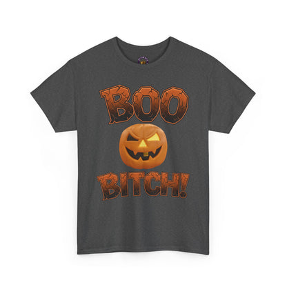 BOO BITCH! Halloween Ghost T-Shirt | Funny Spooky Season Tee | Adult Humor Sarcastic Graphic Shirt | Unisex Heavy Cotton Top