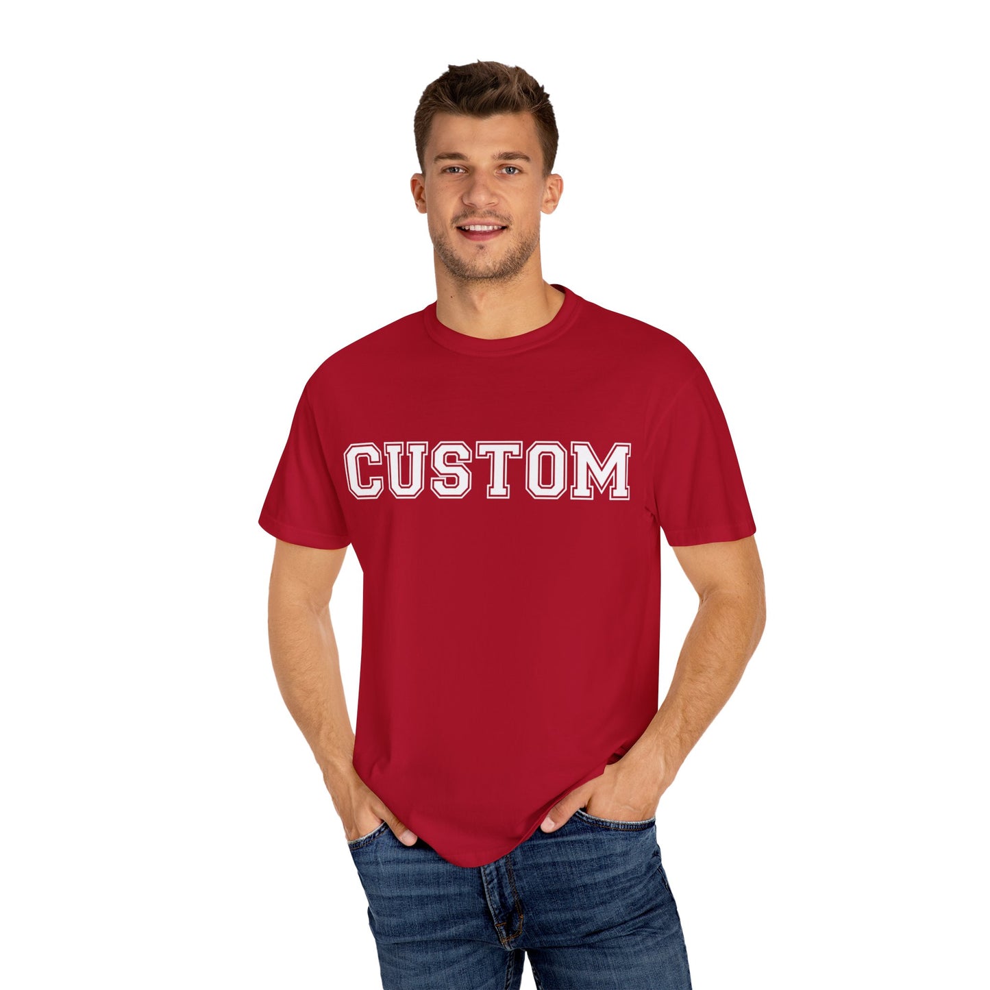 Customizable Tee, (Red & Orange), Casual Style, Perfect for Gifts, Birthdays, and Everyday Wear, Unique Personalized Tee