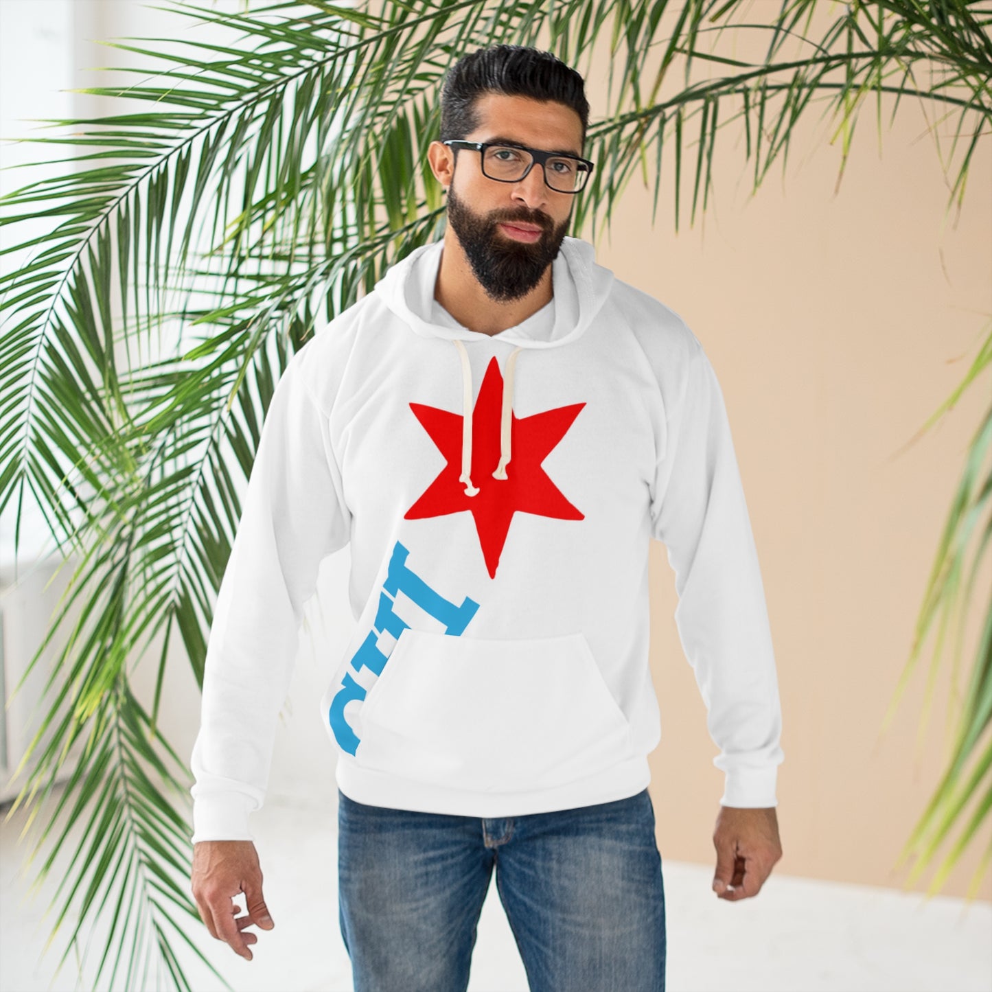 Chicago Star Graphic Hoodie – Red Star & Blue CHI Pullover