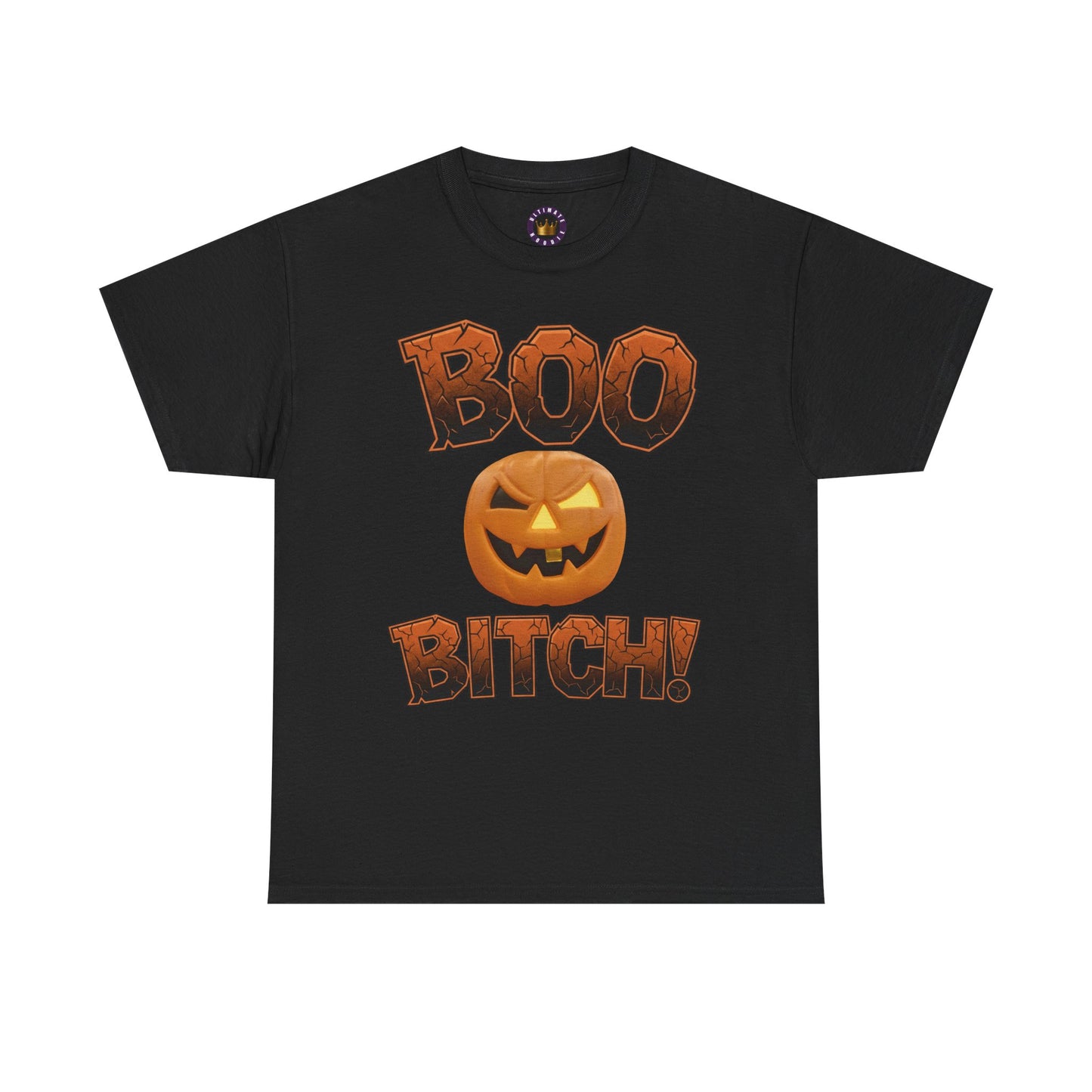 Boo Bitch Halloween Ghost T-Shirt | Funny Spooky Season Tee | Adult Humor Sarcastic Graphic Shirt | Unisex Heavy Cotton Top