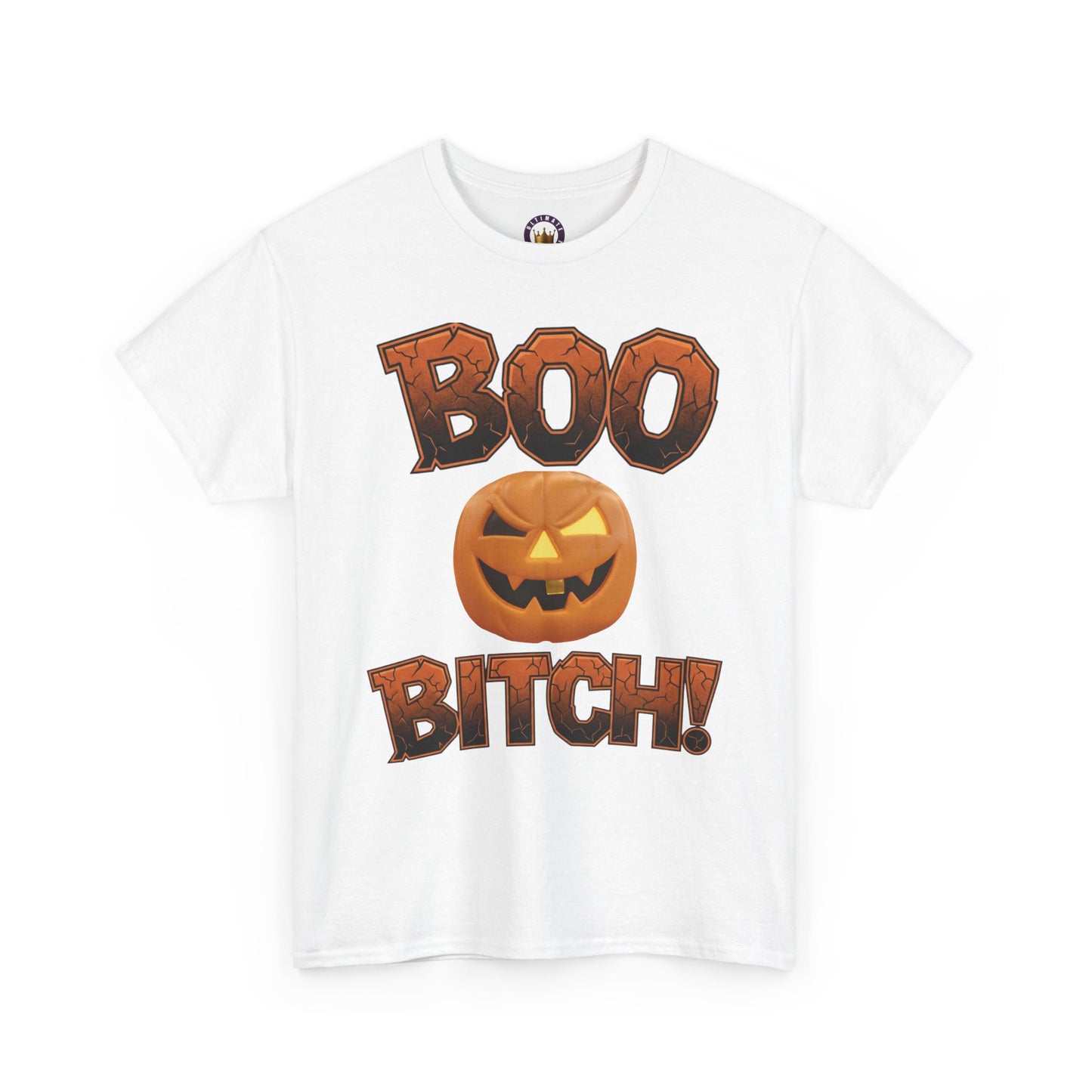BOO BITCH! Halloween Ghost T-Shirt | Funny Spooky Season Tee | Adult Humor Sarcastic Graphic Shirt | Unisex Heavy Cotton Top