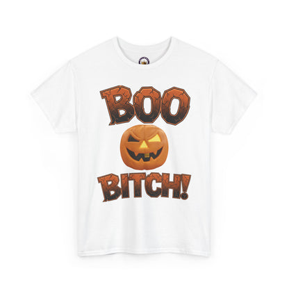BOO BITCH! Halloween Ghost T-Shirt | Funny Spooky Season Tee | Adult Humor Sarcastic Graphic Shirt | Unisex Heavy Cotton Top