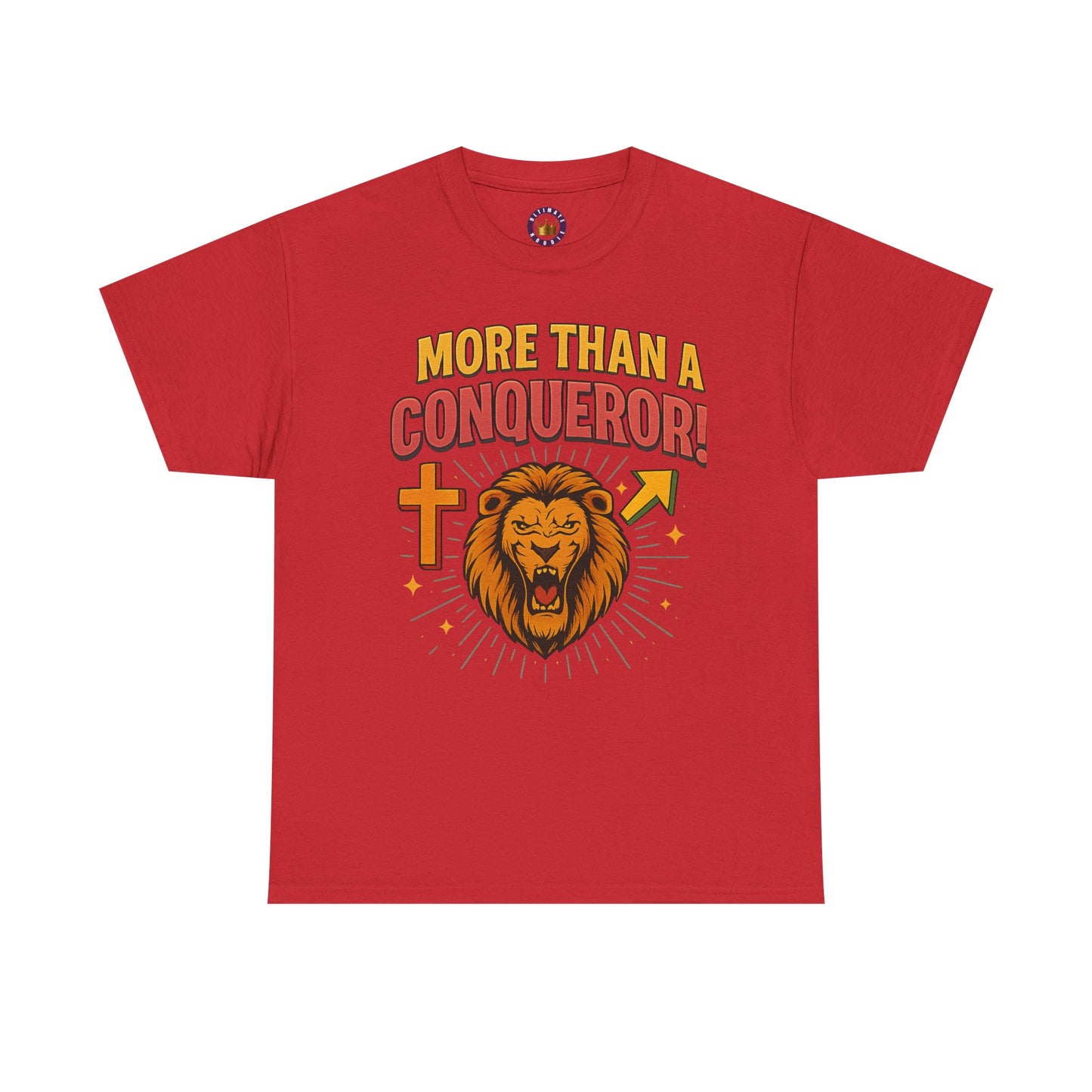 More Than Conqueror Lion Tee | Unisex Cotton Shirt, Motivational Tee, Inspirational Apparel, Christian Gift, Lion Graphic T-Shirt