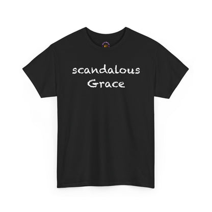 Scandalous Grace | Black Tee Shirt - Casual Everyday Wear, Gift for Friends, Graphic Tee, Comfortable T-Shirt, Relaxed Style