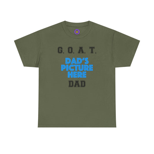 G.O.A.T. DAD Customizable  T‑Shirt | With Dad's Picture, Personalized Father's Day Tee