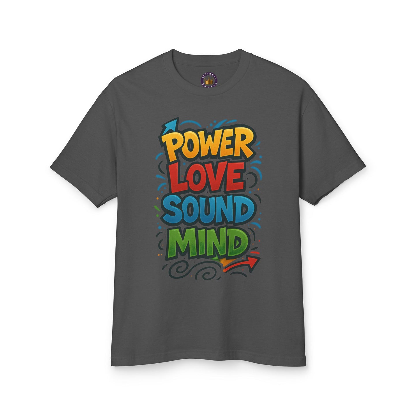 Power Love Sound Mind T-Shirt | Retro Colorful Graphic Tee