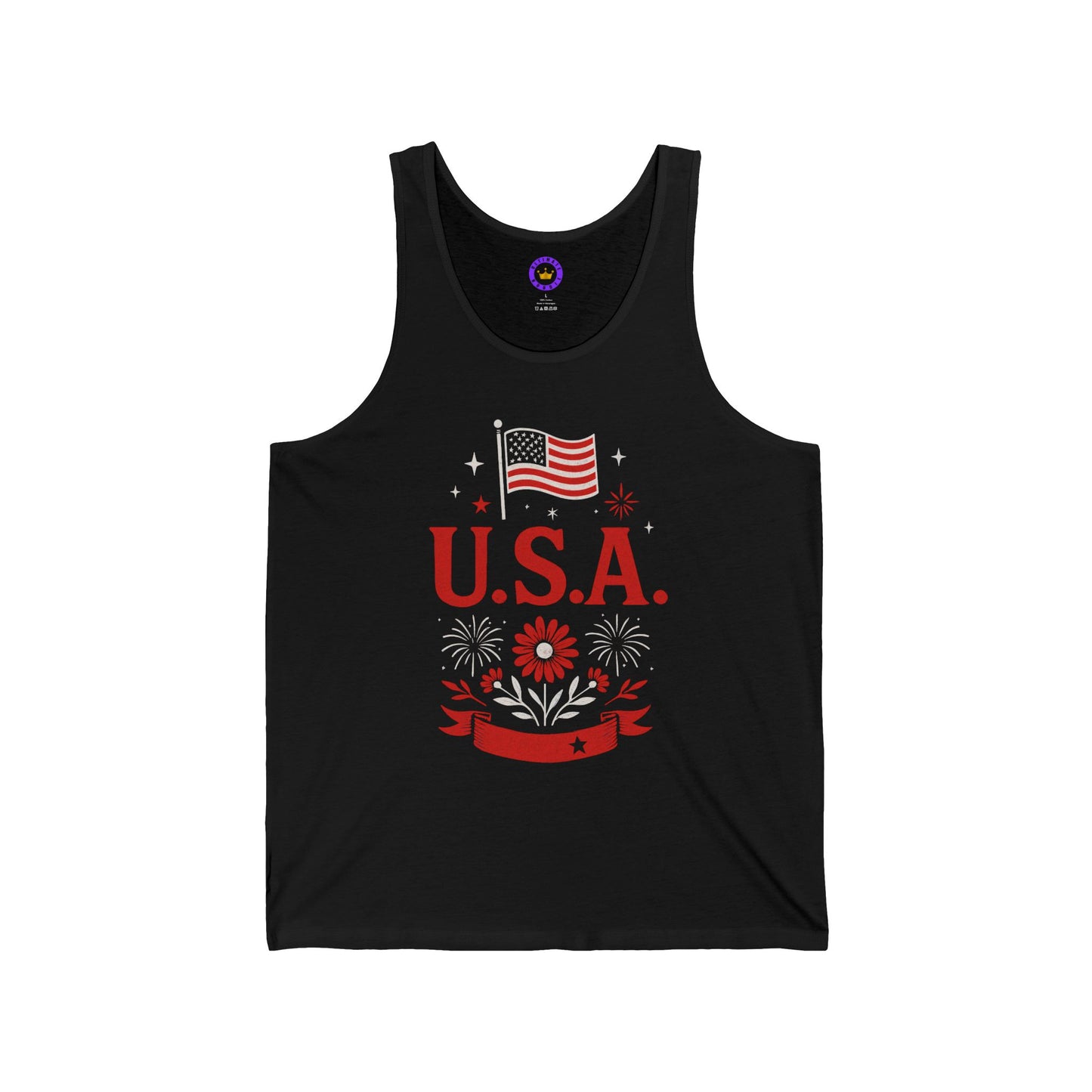 USA Flag Tank Top — Patriotic Fourth of July Sleeveless Shirt