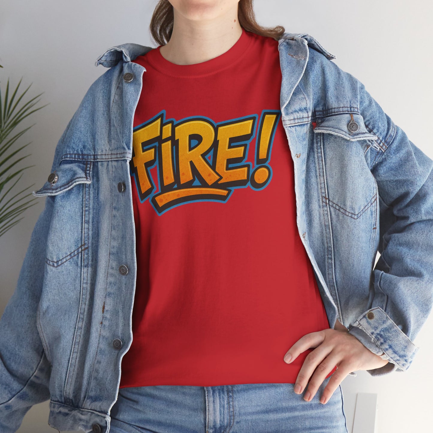 Fire! | Graphic Tee — Bold Retro Text Streetwear T‑Shirt