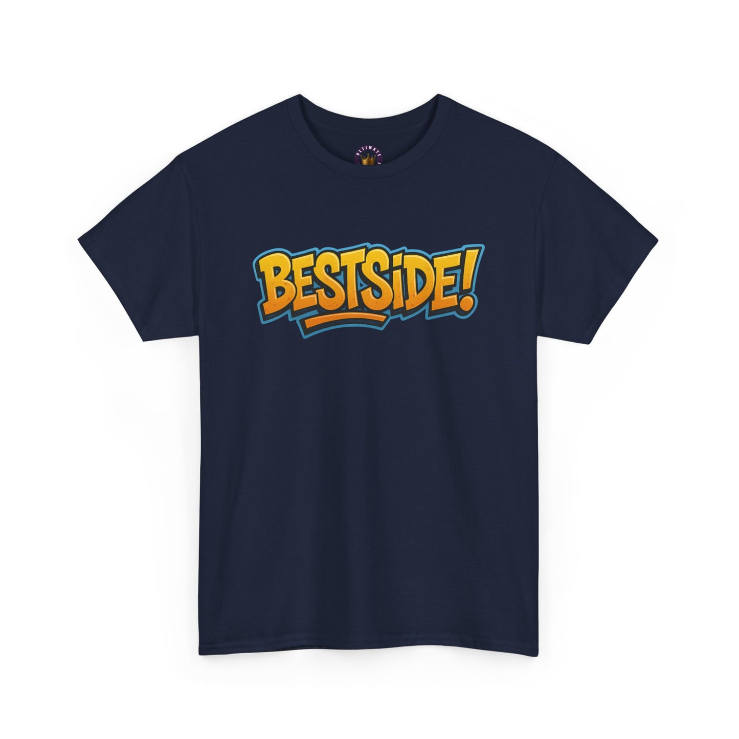Bestside! Graphic Tee — Retro Yellow & Navy Streetwear T‑Shirt