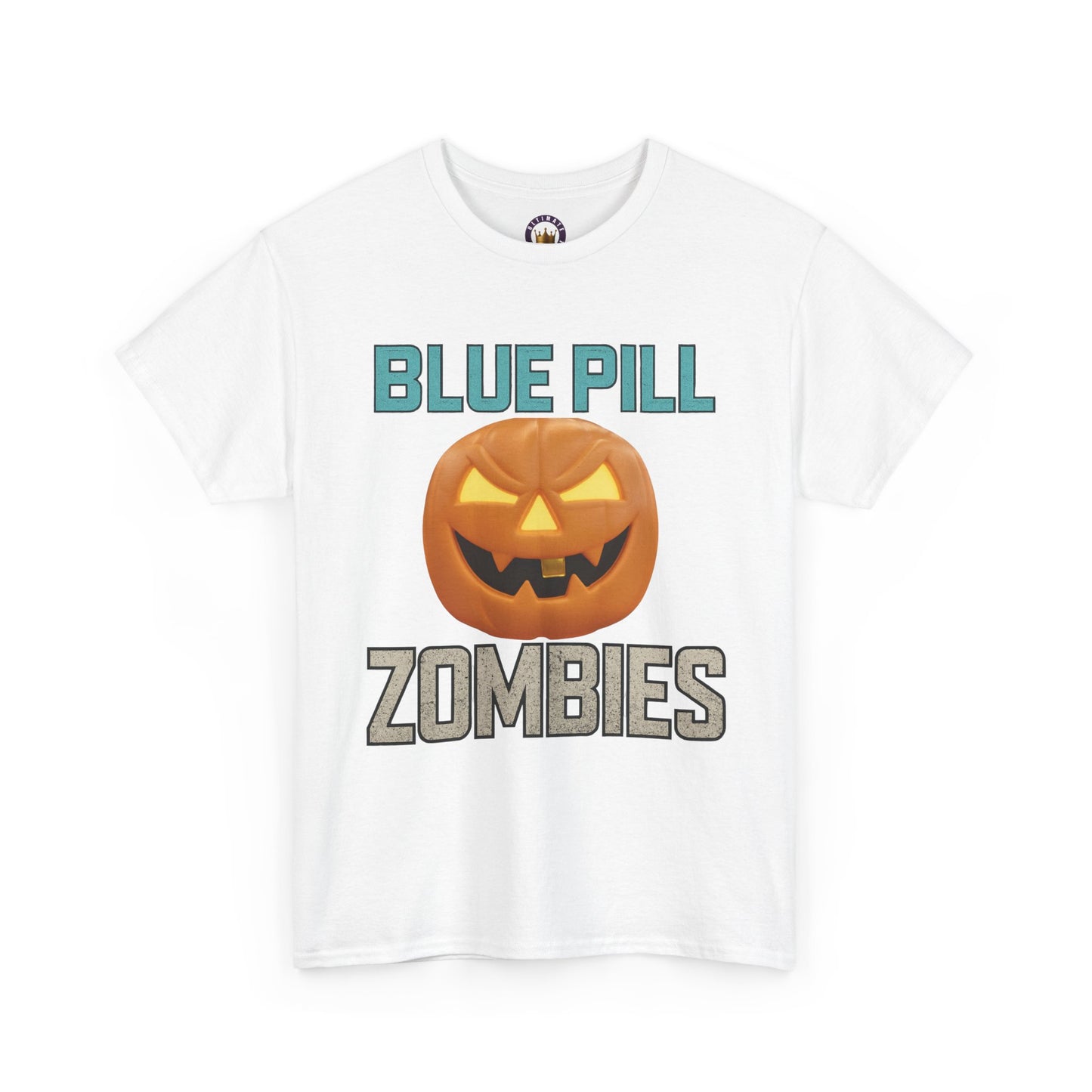 Blue Pill Zombies Tee | Halloween Zombie Tee, Funny Pumpkin Shirt, Unisex Heavy Cotton Tee, Party Apparel, Spooky Gift Idea, Fall Festivities