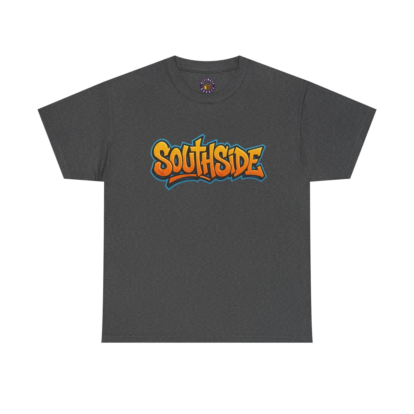 Southside Graffiti Tee — Urban Streetwear T-Shirt with Bold Orange Logo