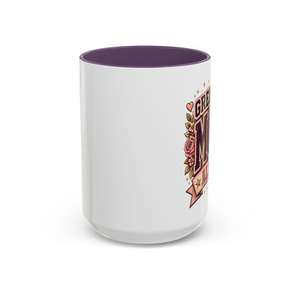 Greatest Mom Alive! - PURPLE Accent Coffee Mug | Floral Mother's Day Gift (11/15 oz)