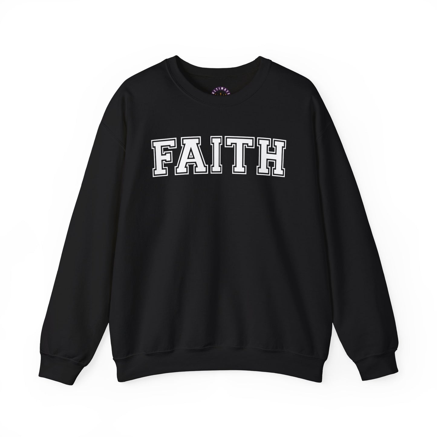 Faith Unisex Crewneck Sweatshirt | Classic Varsity Lettering Religious Pullover