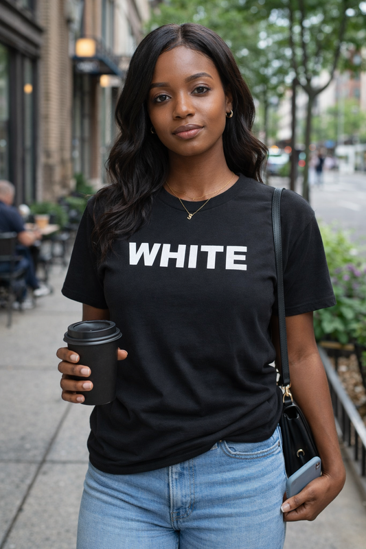 WHITE on BLACK TEE | Unisex Bold Graphic Shirt
