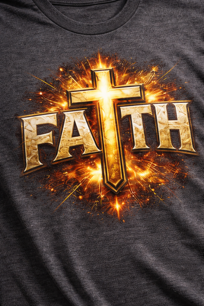 FAITH BREASTPLATE  | 100% COTTON HEAVYWEIGHT, DISTRESSED PRINT, FADED TONE TEE