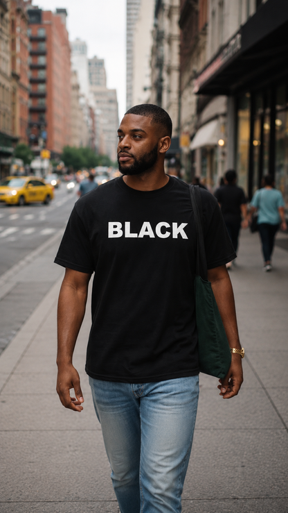 BLACK in WHITE TEE | Unisex Bold Graphic Shirt