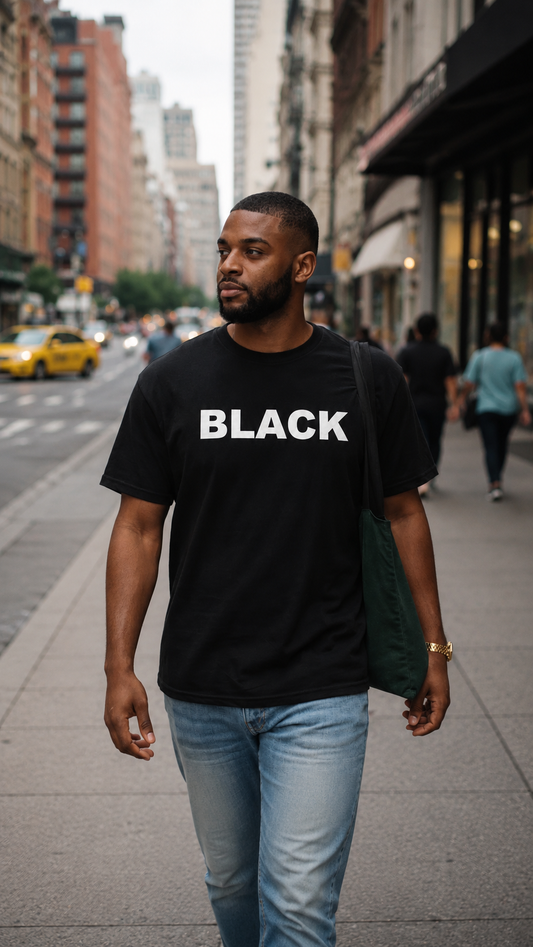 BLACK in WHITE TEE | Unisex Bold Graphic Shirt