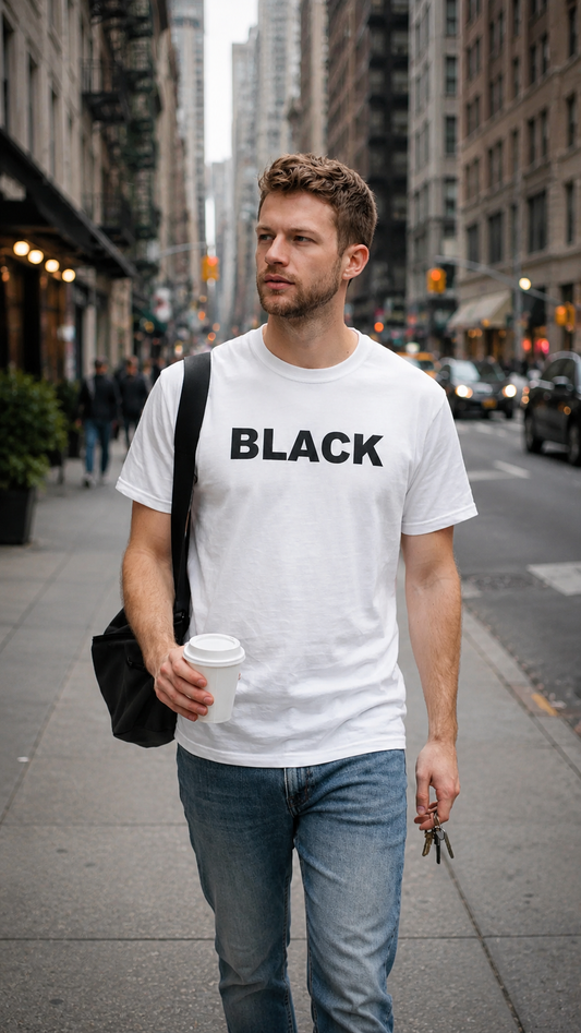 BLACK on WHITE TEE | Unisex Bold Graphic Shirt