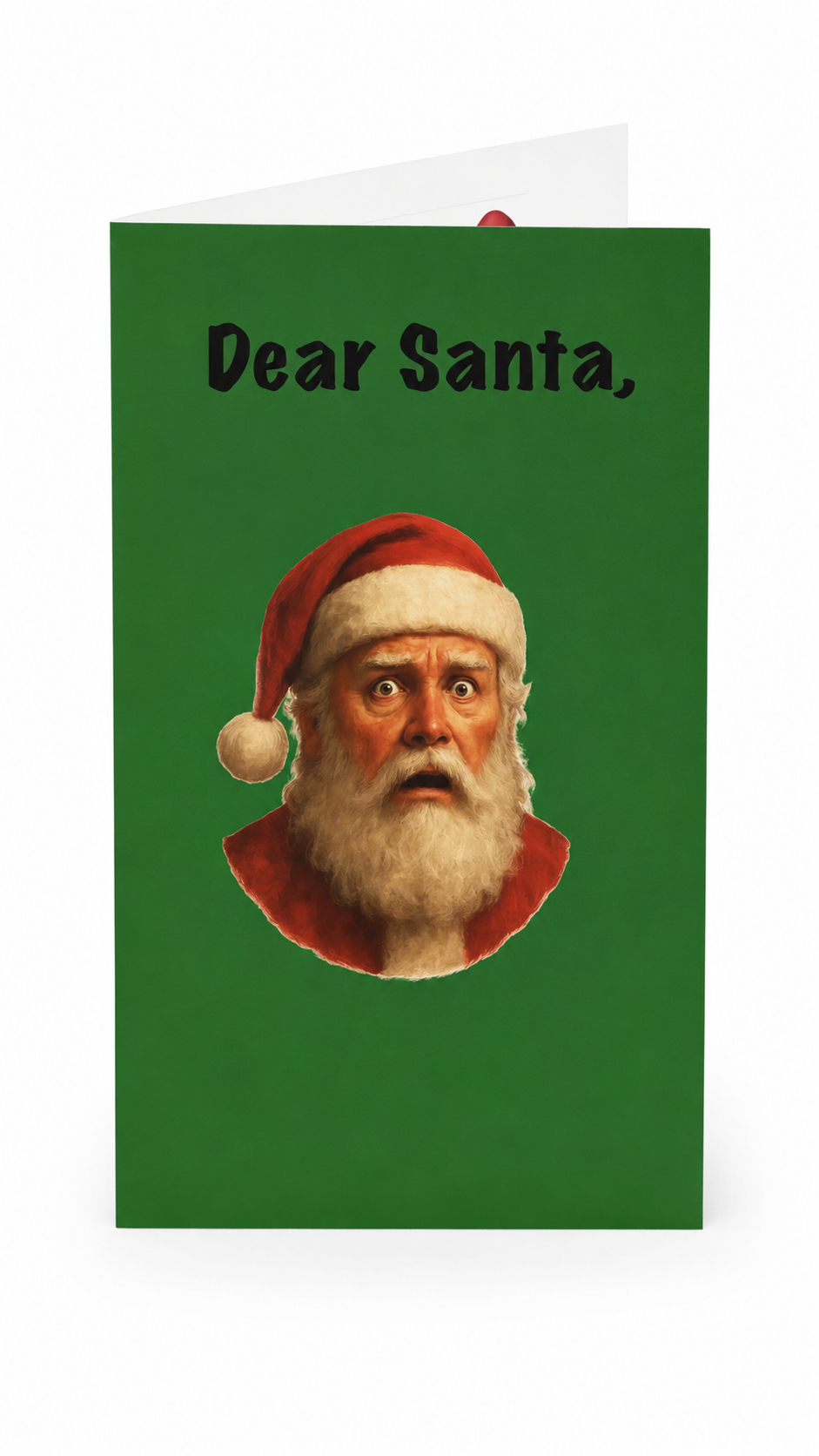 Dear Santa Vintage Portrait Greeting Card | Christmas Holiday Card