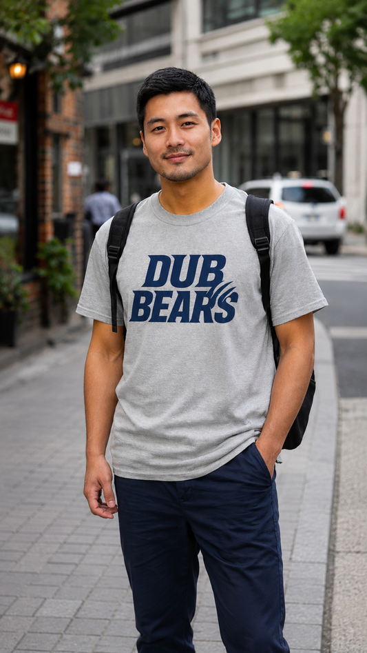 Dub Bears Unisex Heavy Cotton Tee, Casual Wear, Sports Fan Shirt, Gift for Bears Fans, Everyday Comfort, College Apparel, Birthday Gift