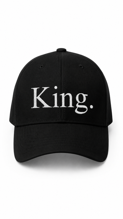 King. Embroidered Cap, Unisex Baseball Hat, Gift for Him, Stylish Headwear, Trendy Cap for Celebrations, Fashion Accessory