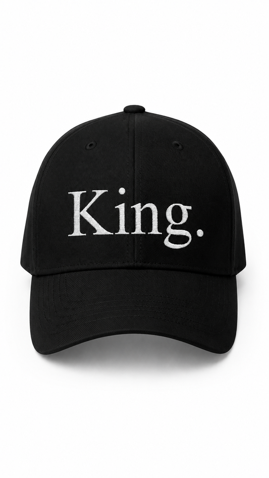 King. Embroidered Cap, Unisex Baseball Hat, Gift for Him, Stylish Headwear, Trendy Cap for Celebrations, Fashion Accessory