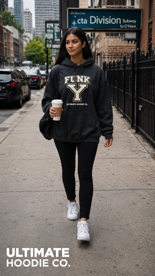 FunkY | Unisex Hoodie - Comfortable Casual Wear for Everyday Style, Gift for Friends, Streetwear, Music Lovers, Trendy Apparel